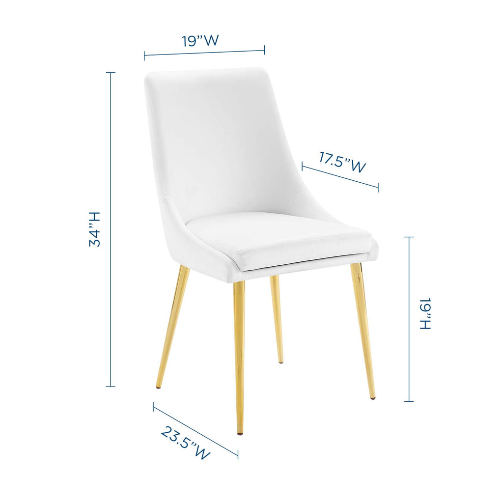 Viscount Modern Accent Performance Velvet Dining Chair in White