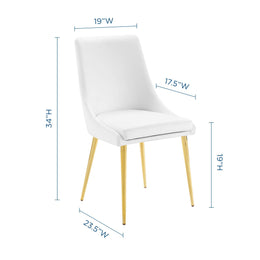 Viscount Modern Accent Performance Velvet Dining Chair in White