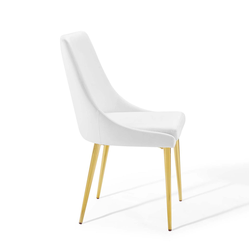 Viscount Modern Accent Performance Velvet Dining Chair in White