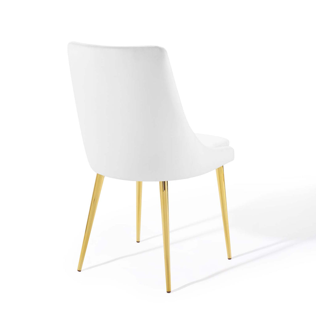 Viscount Modern Accent Performance Velvet Dining Chair in White