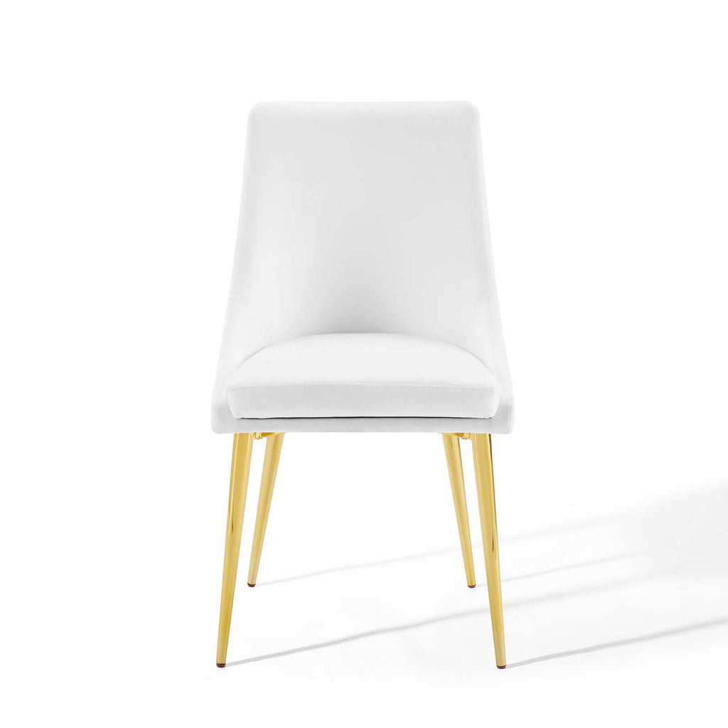 Viscount Modern Accent Performance Velvet Dining Chair in White