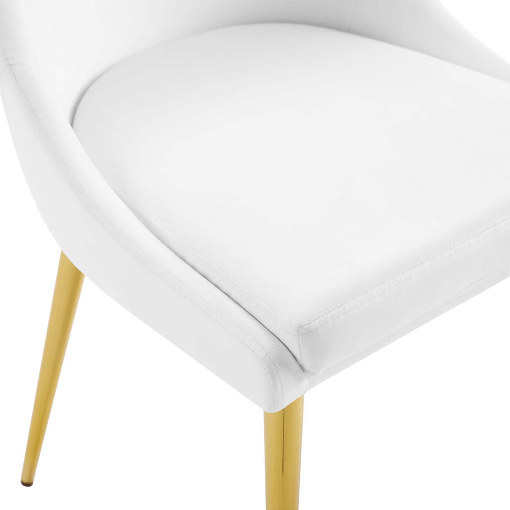 Viscount Modern Accent Performance Velvet Dining Chair in White