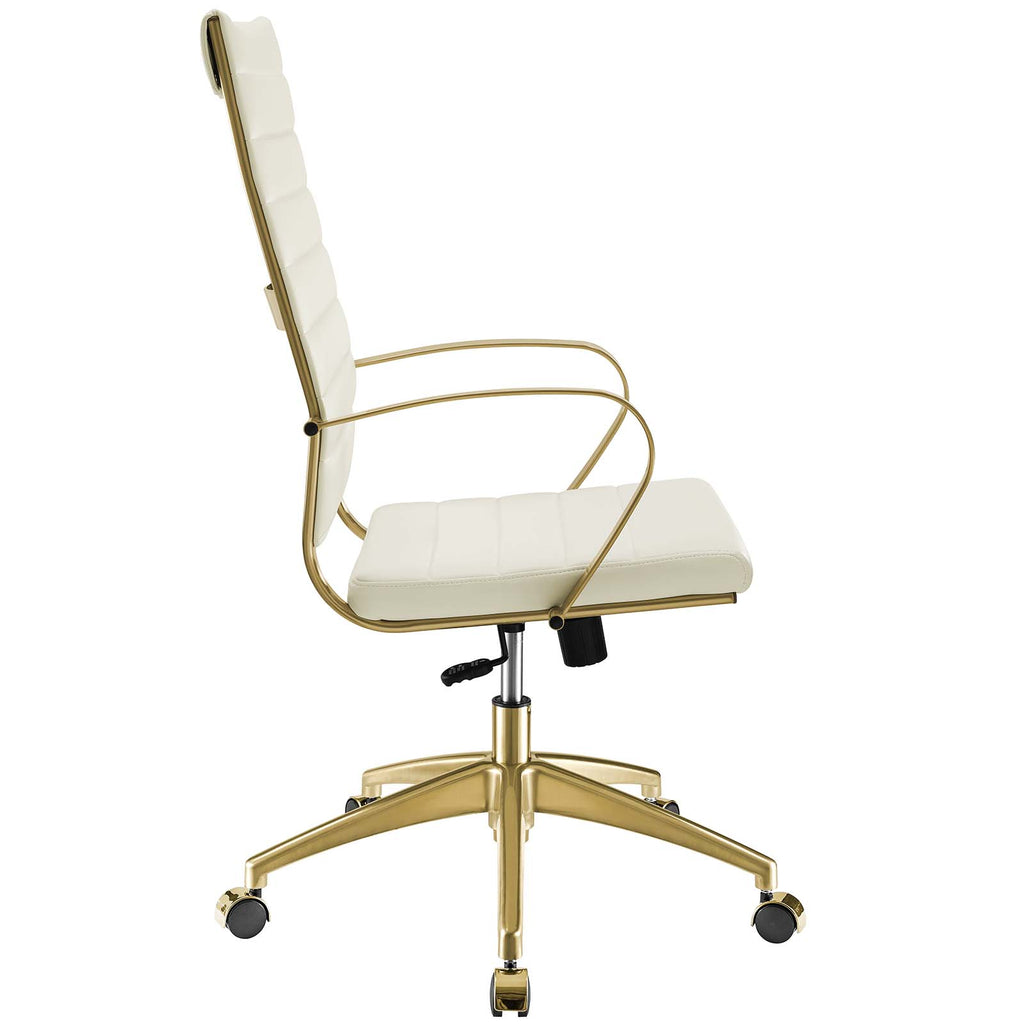 Jive Gold Stainless Steel Highback Office Chair in Gold White