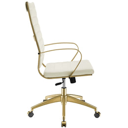 Jive Gold Stainless Steel Highback Office Chair in Gold White