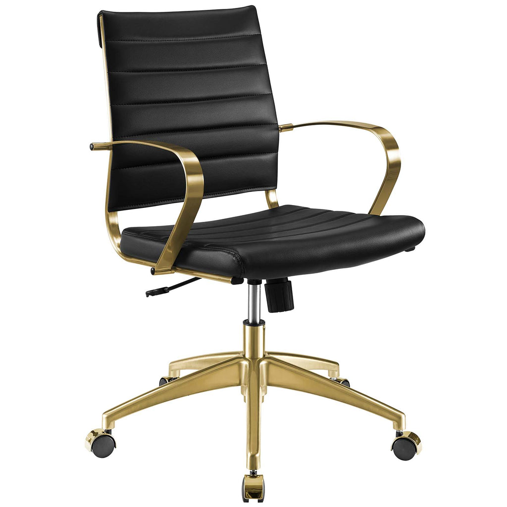 Jive Gold Stainless Steel Midback Office Chair in Gold Black