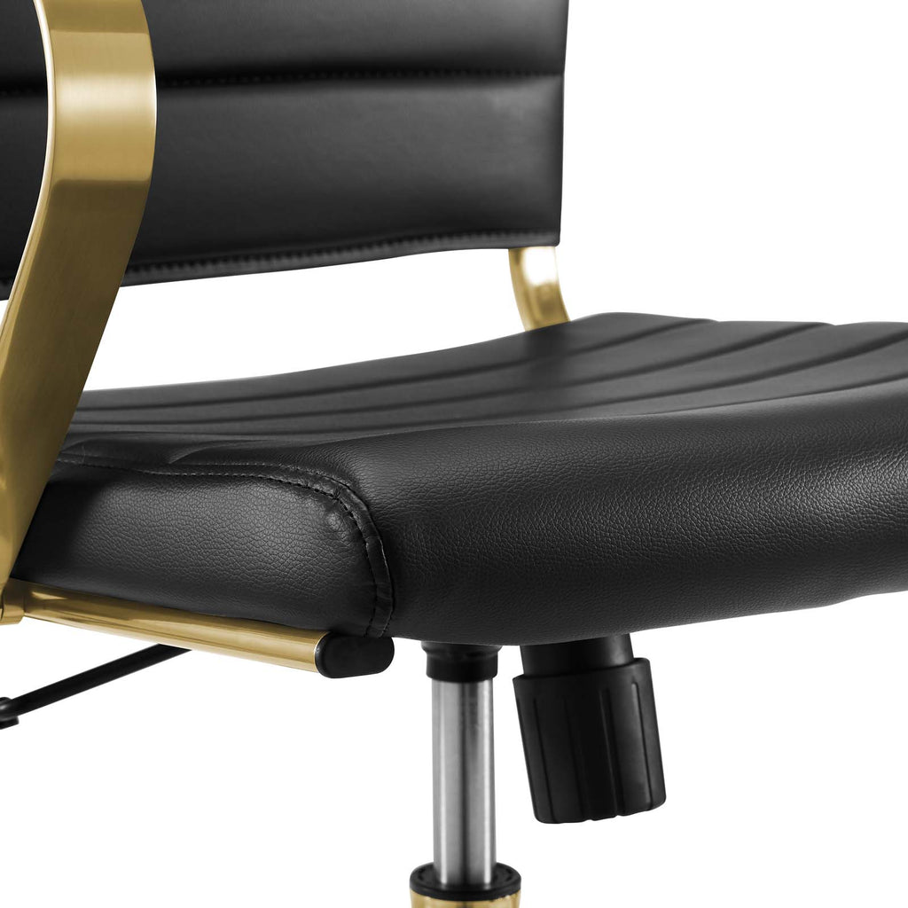 Jive Gold Stainless Steel Midback Office Chair in Gold Black