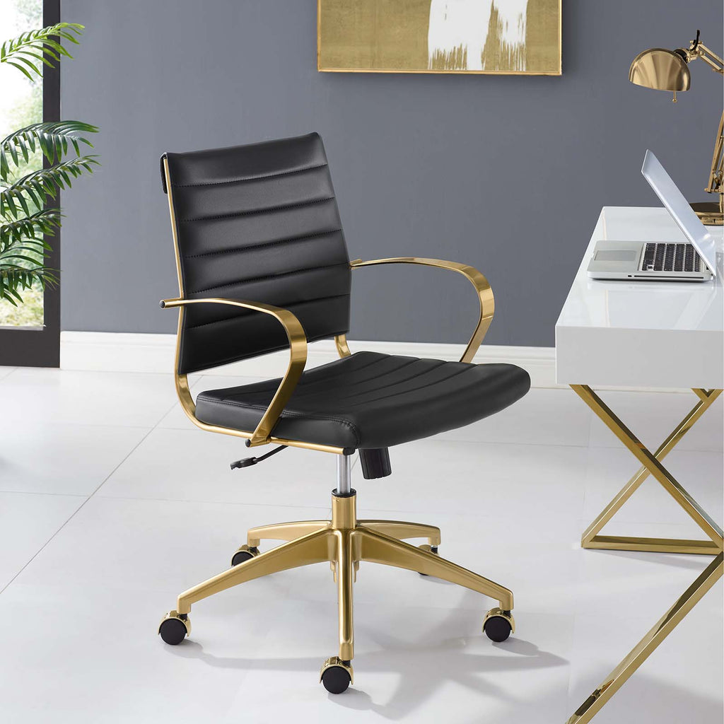 Jive Gold Stainless Steel Midback Office Chair in Gold Black