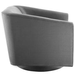 Twist Accent Lounge Performance Velvet Swivel Chair in Gray