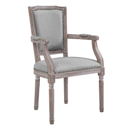 Penchant Dining Armchair Upholstered Fabric Set of 2 in Light Gray