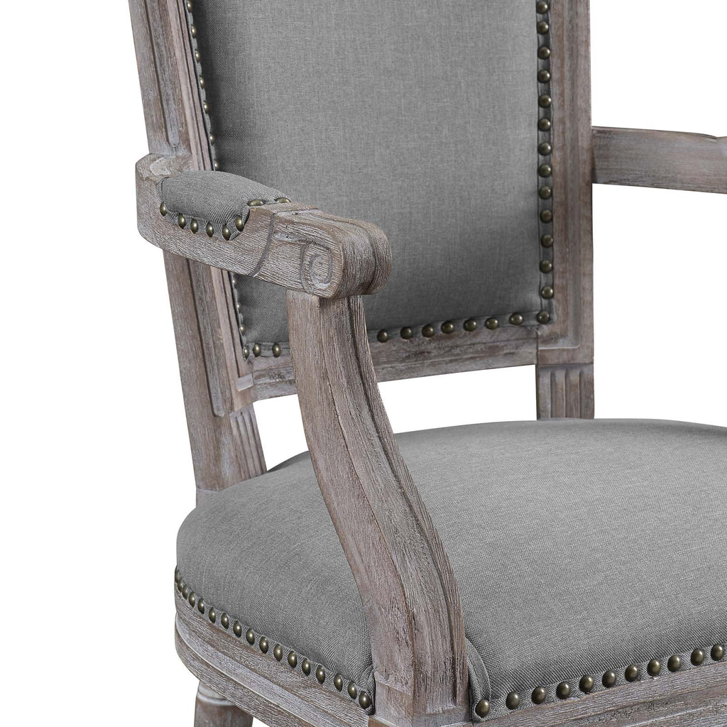 Penchant Dining Armchair Upholstered Fabric Set of 2 in Light Gray