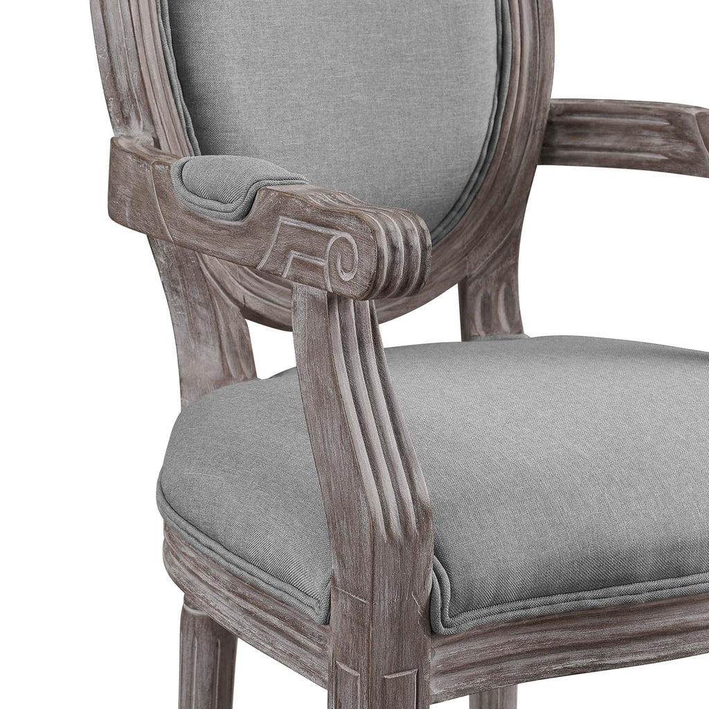 Emanate Dining Armchair Upholstered Fabric Set of 2 in Light Gray