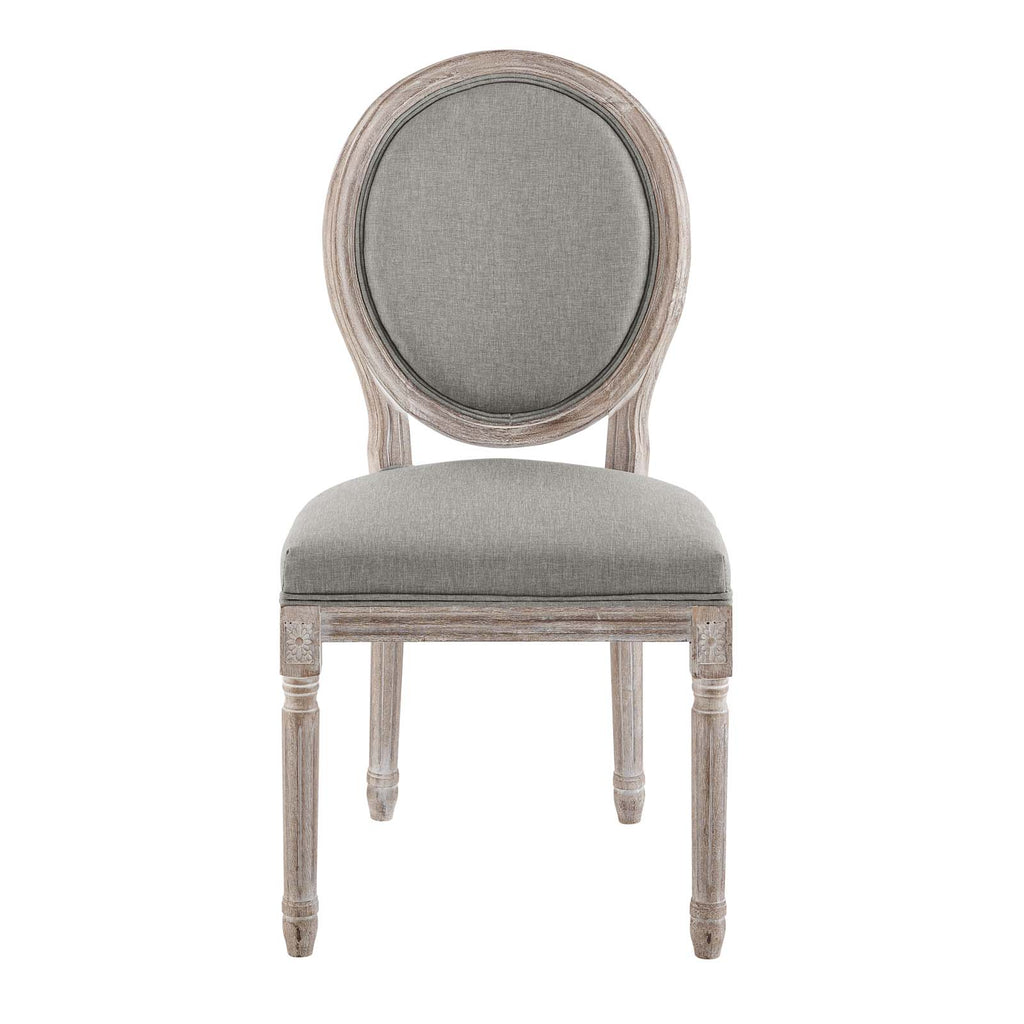 Emanate Dining Side Chair Upholstered Fabric Set of 2 in Light Gray