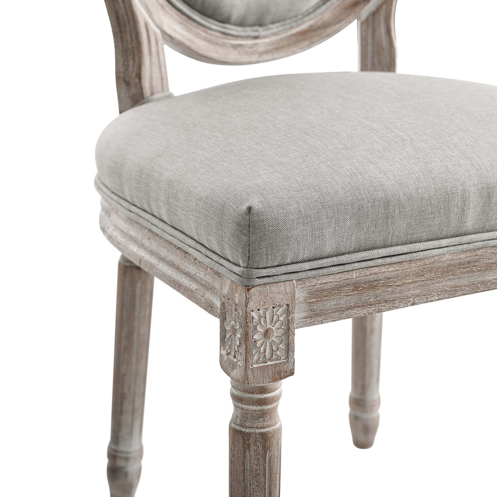 Emanate Dining Side Chair Upholstered Fabric Set of 2 in Light Gray