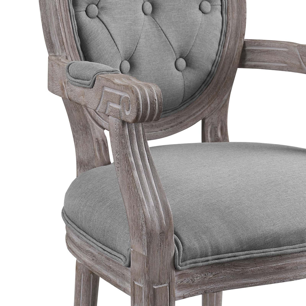Arise Dining Armchair Upholstered Fabric Set of 4 in Light Gray