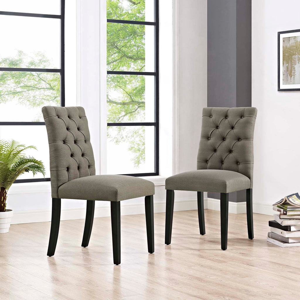 Duchess Dining Chair Fabric Set of 2 in Granite