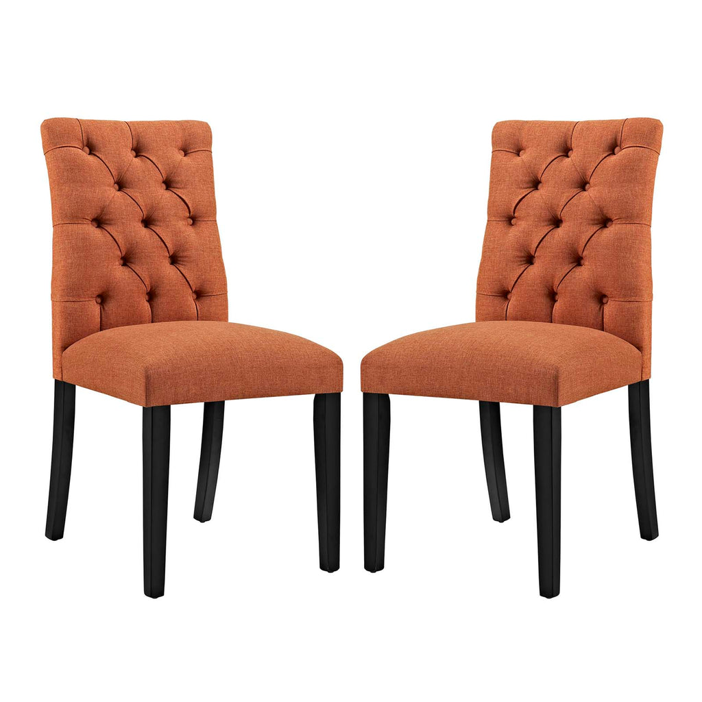 Duchess Dining Chair Fabric Set of 2 in Orange