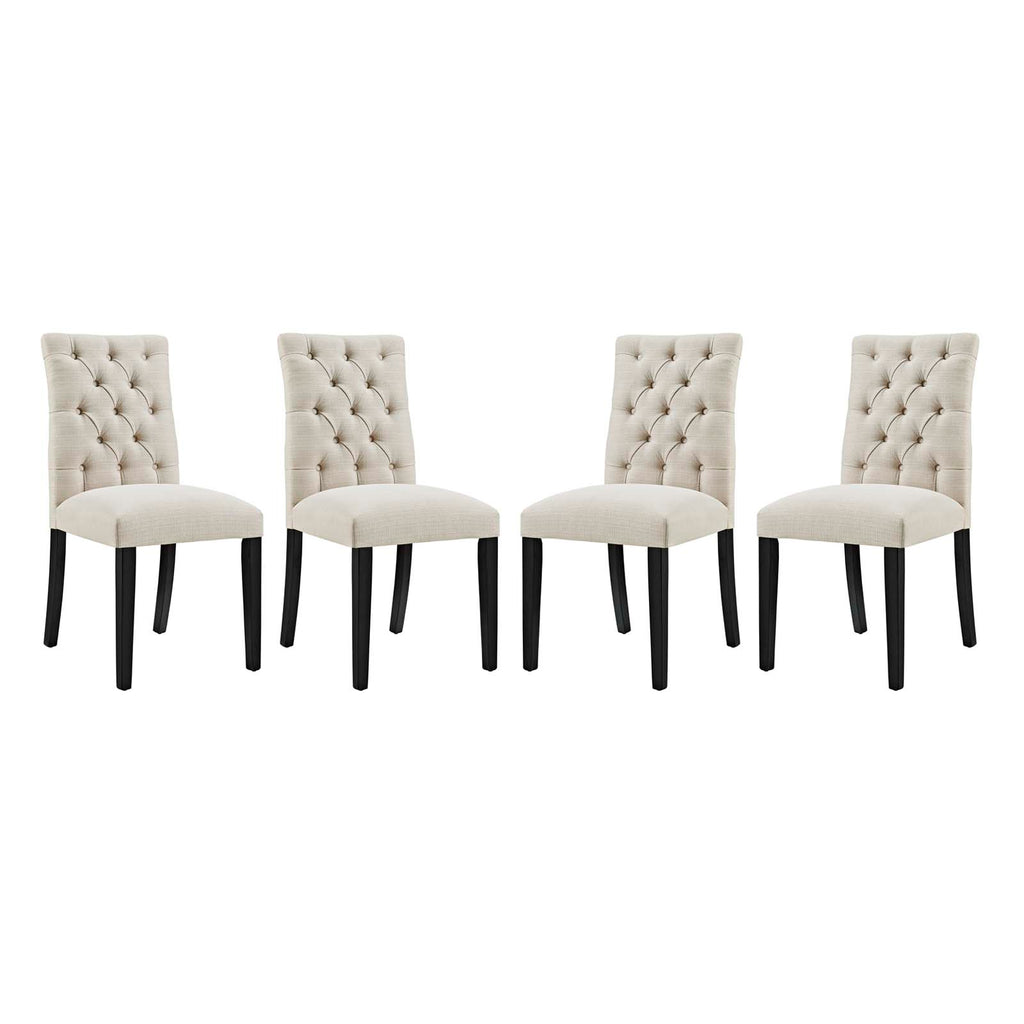 Duchess Dining Chair Fabric Set of 4 in Beige