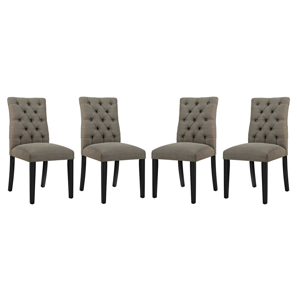 Duchess Dining Chair Fabric Set of 4 in Granite