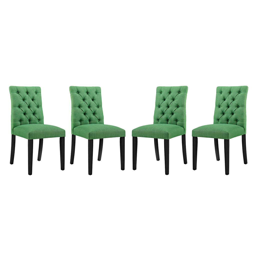 Duchess Dining Chair Fabric Set of 4 in Green