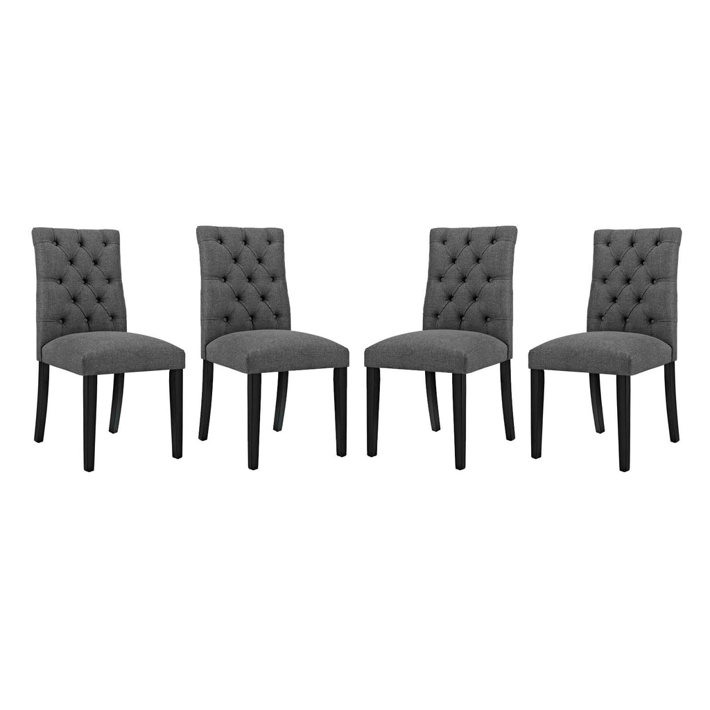 Duchess Dining Chair Fabric Set of 4 in Gray