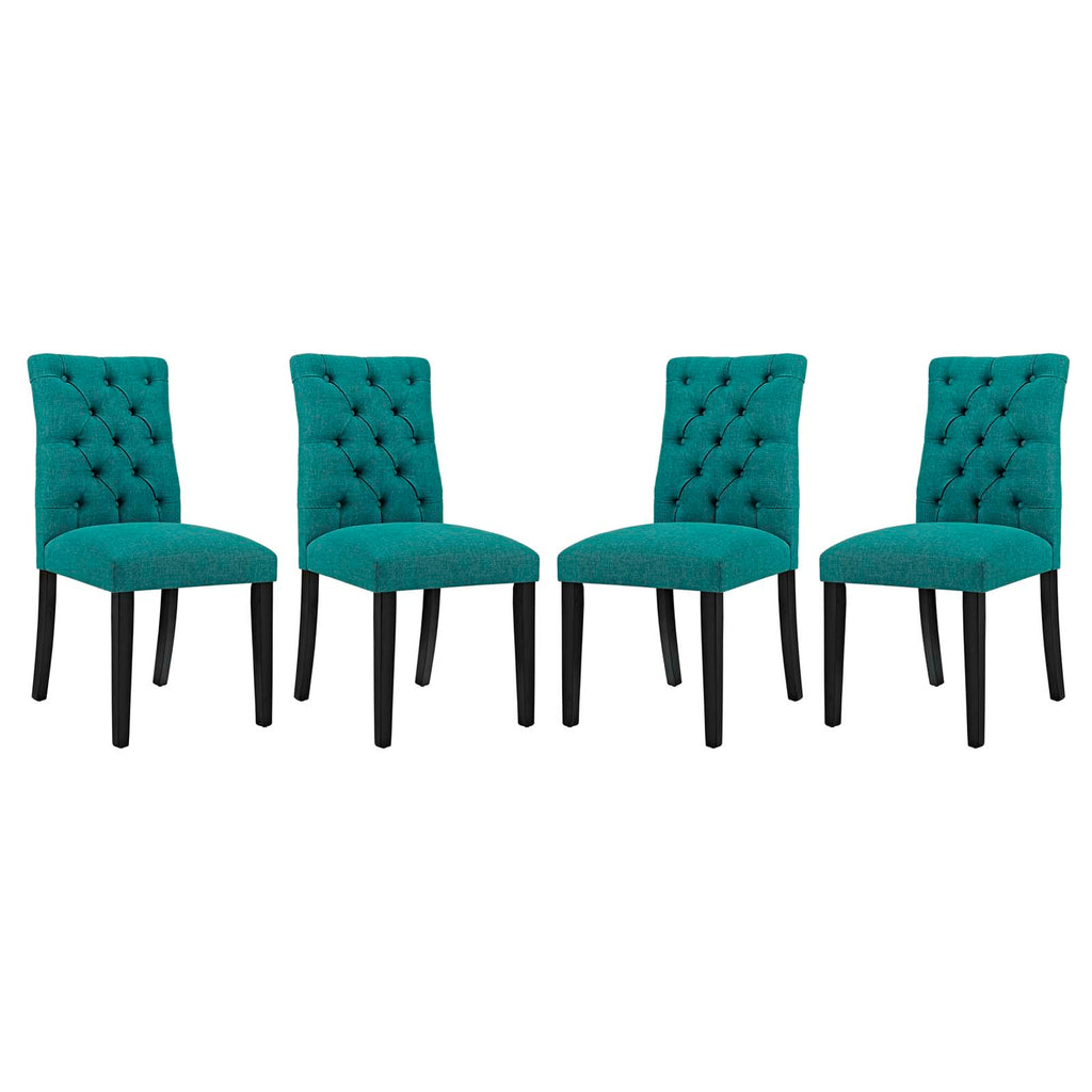 Duchess Dining Chair Fabric Set of 4 in Teal