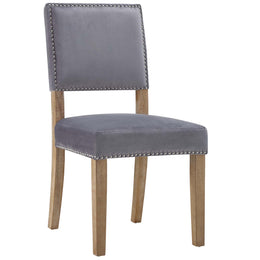 Oblige Dining Chair Wood Set of 2 in Gray