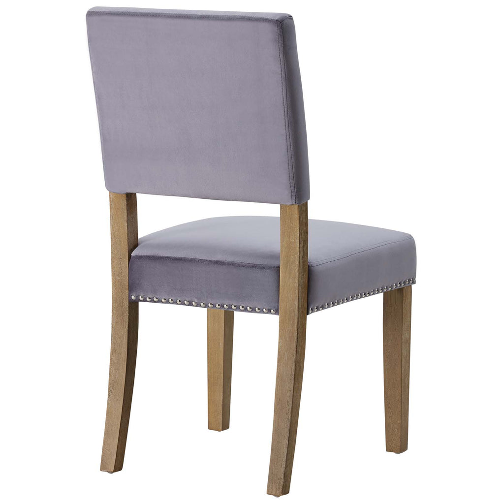 Oblige Dining Chair Wood Set of 2 in Gray