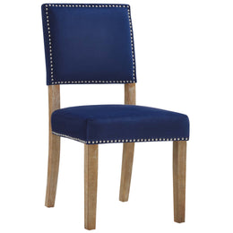 Oblige Dining Chair Wood Set of 2 in Navy