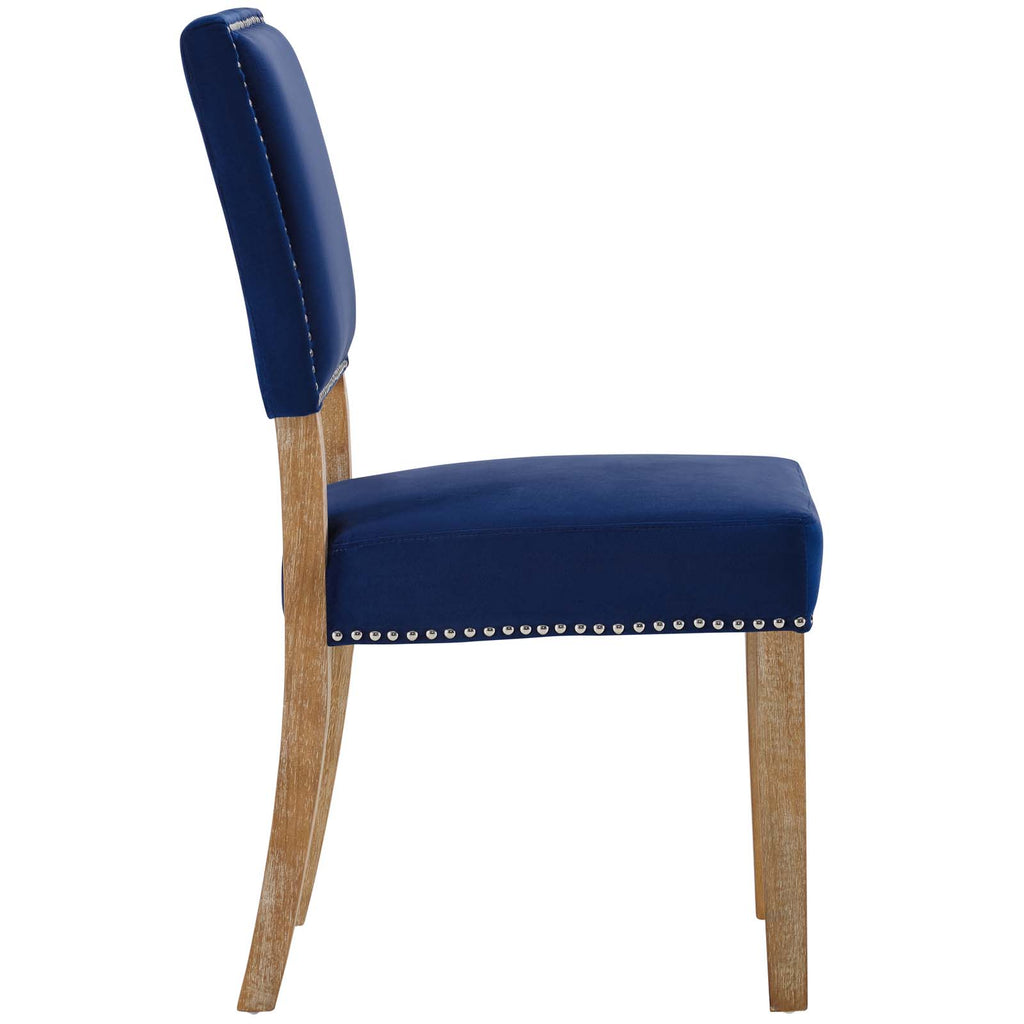 Oblige Dining Chair Wood Set of 2 in Navy