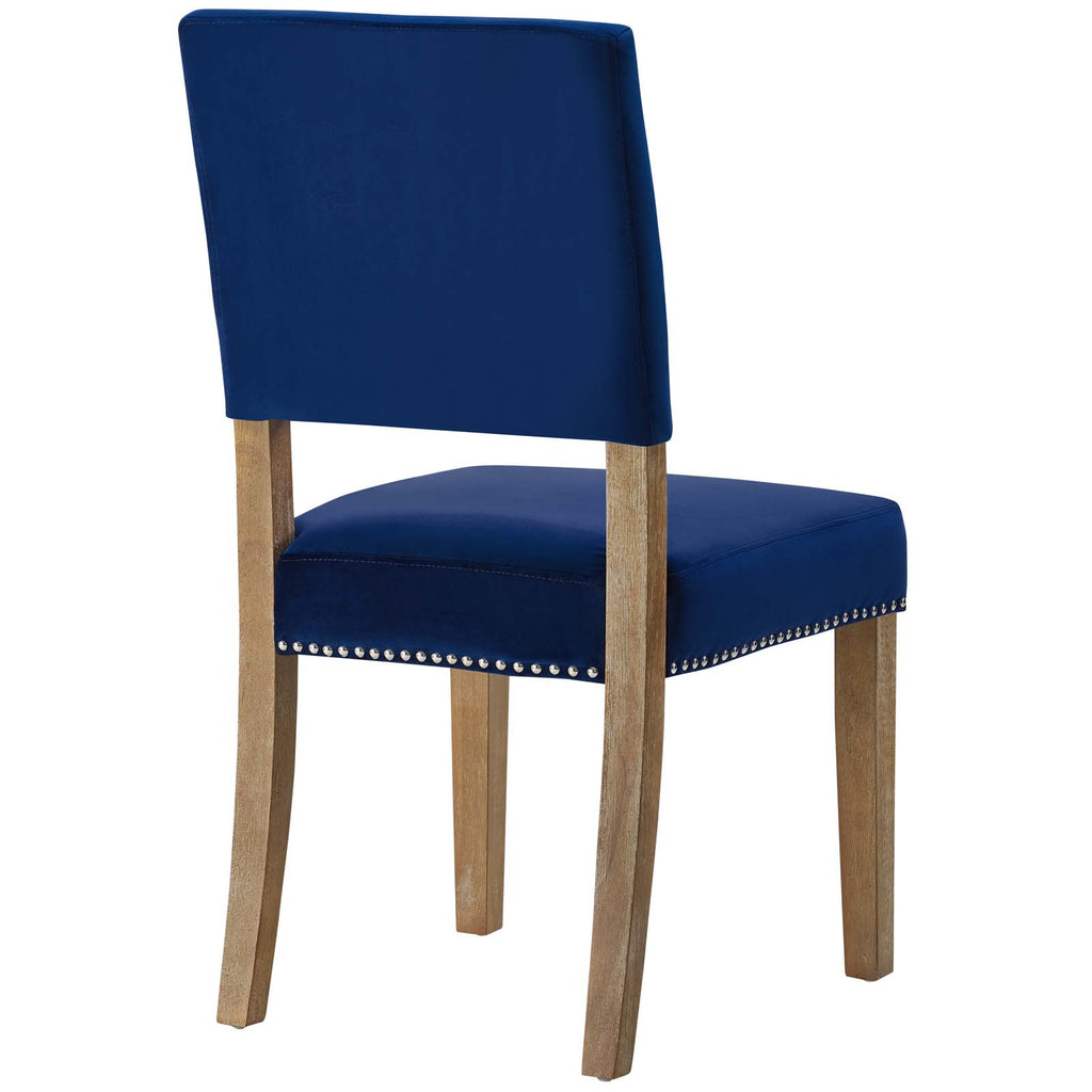 Oblige Dining Chair Wood Set of 2 in Navy