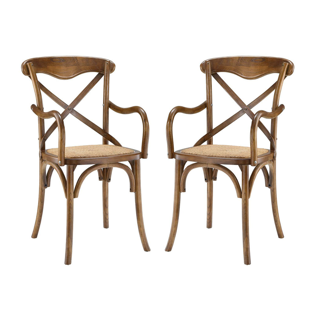 Gear Dining Armchair Set of 2 in Walnut