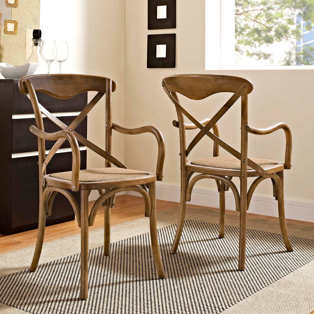 Gear Dining Armchair Set of 2 in Walnut