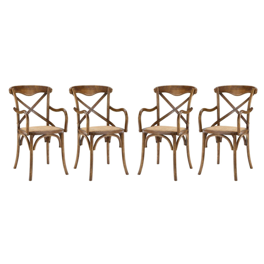 Gear Dining Armchair Set of 4 in Walnut