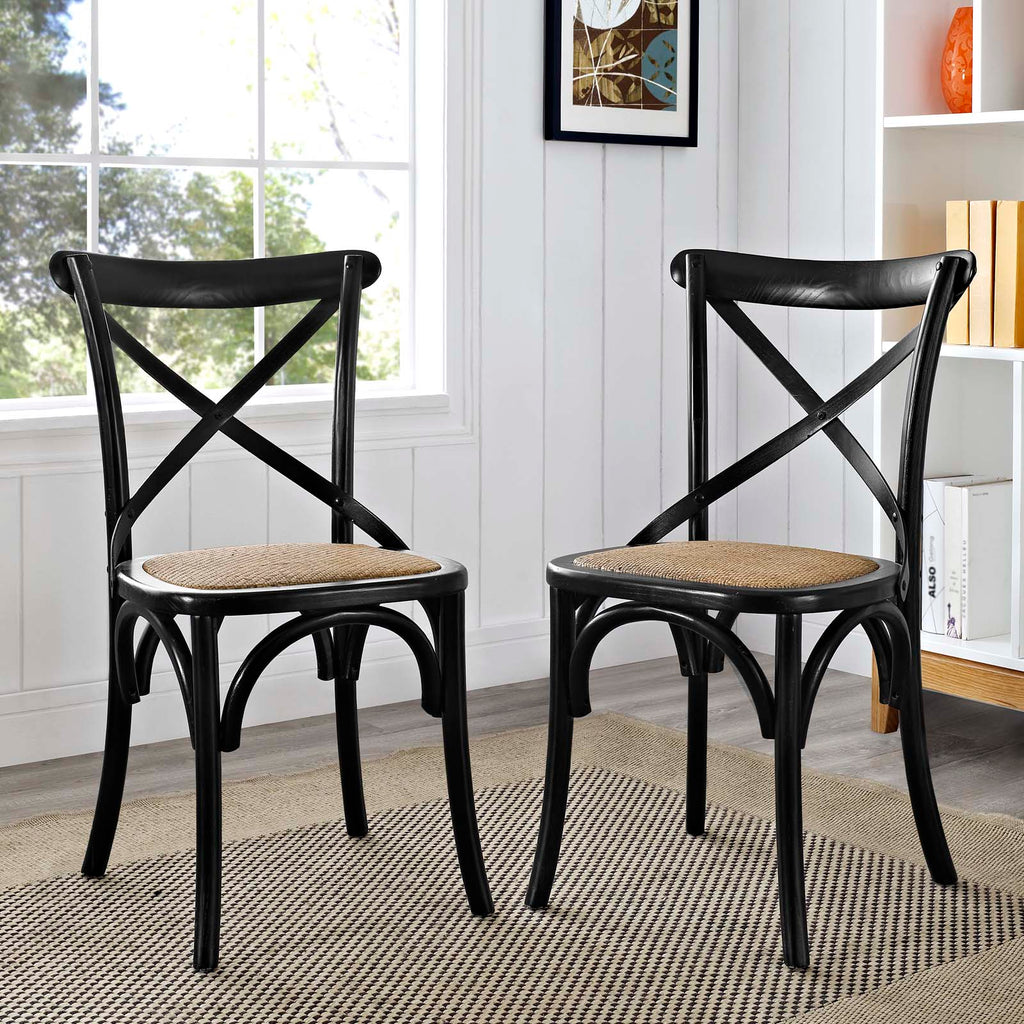 Gear Dining Side Chair Set of 2 in Black