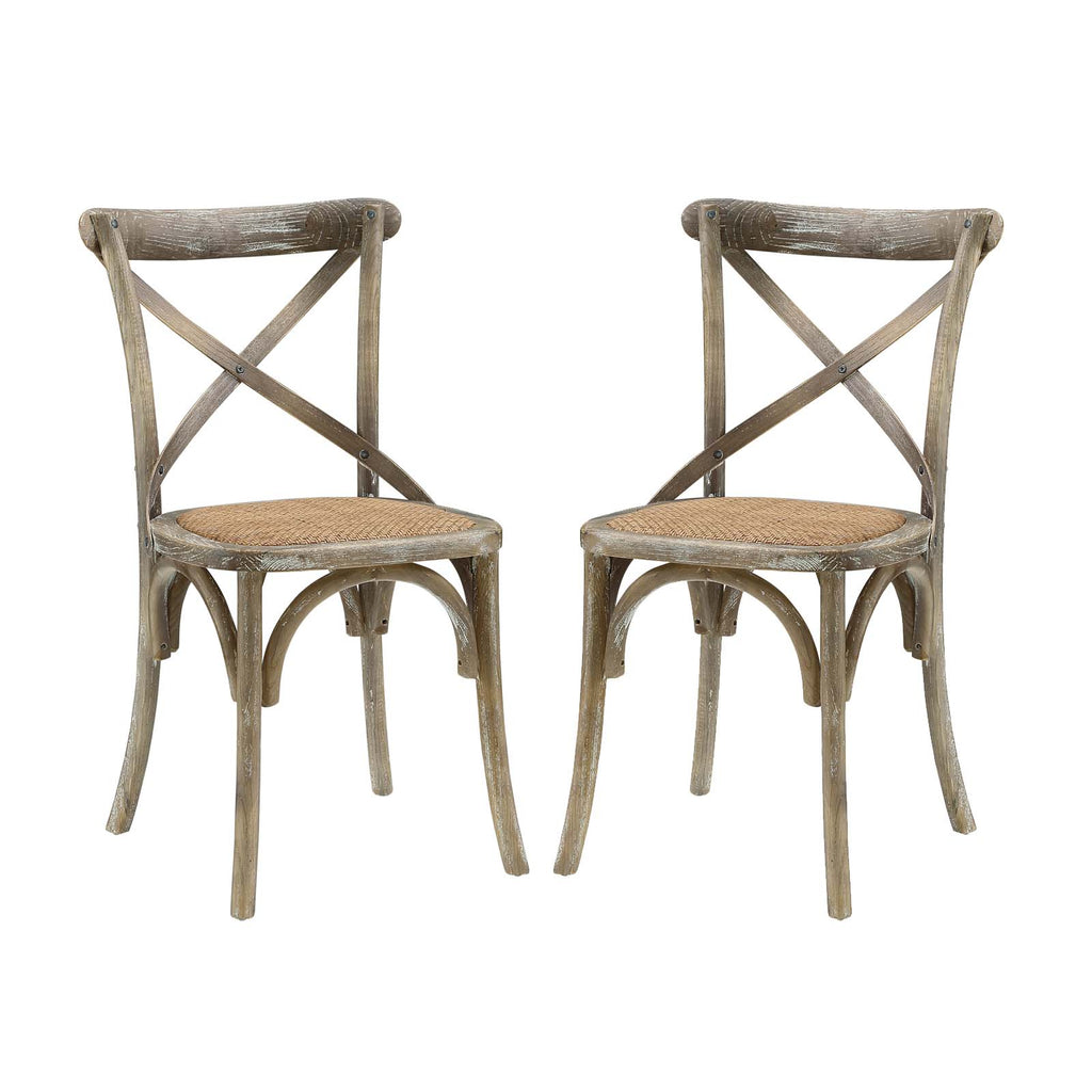 Gear Dining Side Chair Set of 2 in Gray