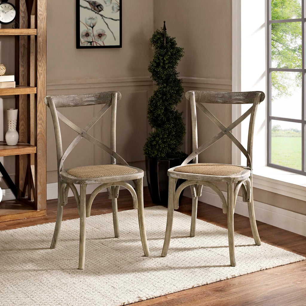 Gear Dining Side Chair Set of 2 in Gray