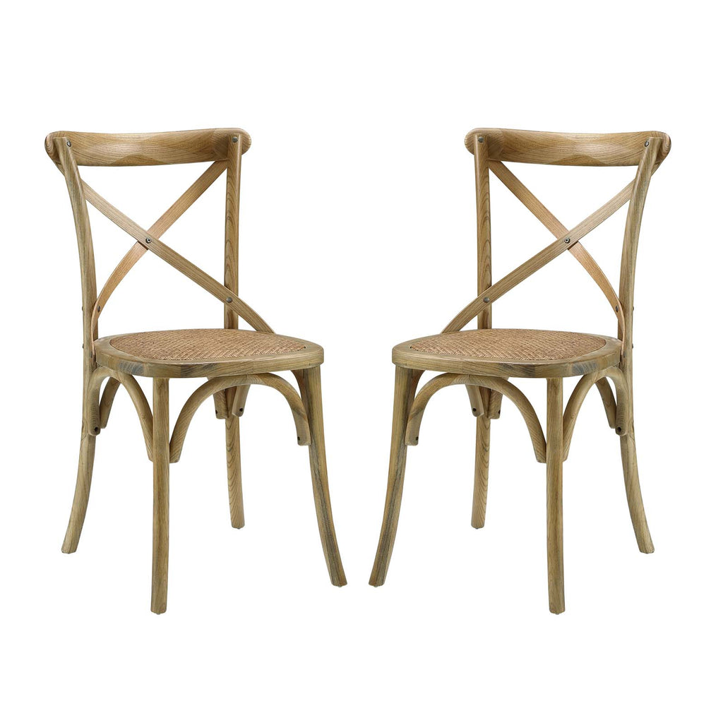 Gear Dining Side Chair Set of 2 in Natural