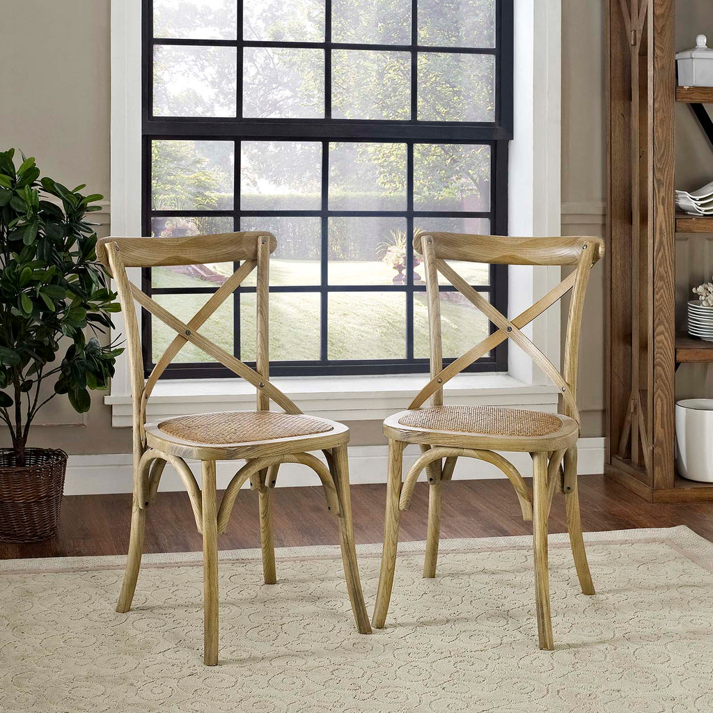 Gear Dining Side Chair Set of 2 in Natural