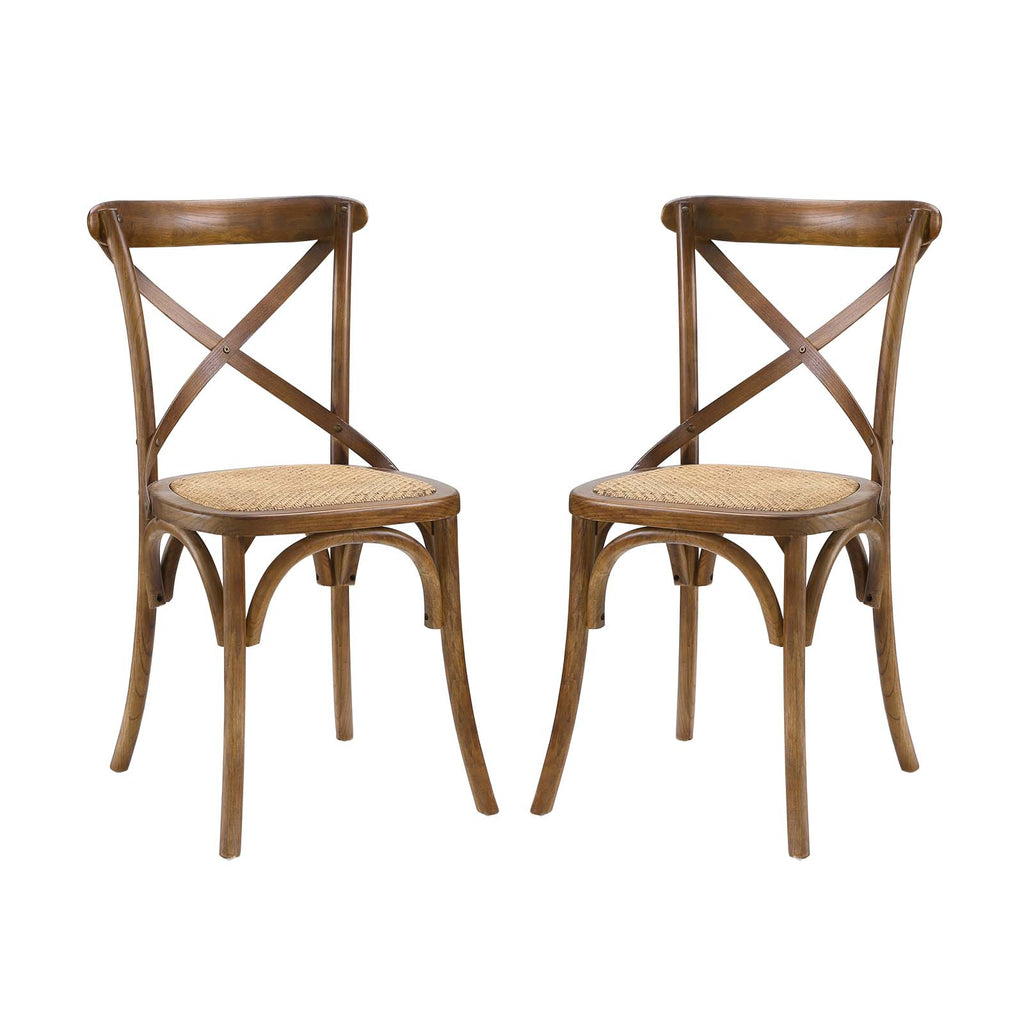 Gear Dining Side Chair Set of 2 in Walnut