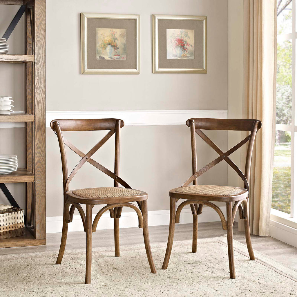 Gear Dining Side Chair Set of 2 in Walnut