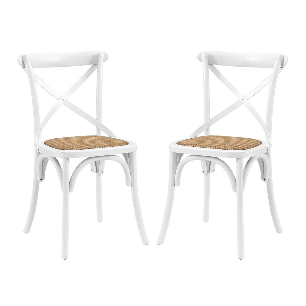 Gear Dining Side Chair Set of 2 in White