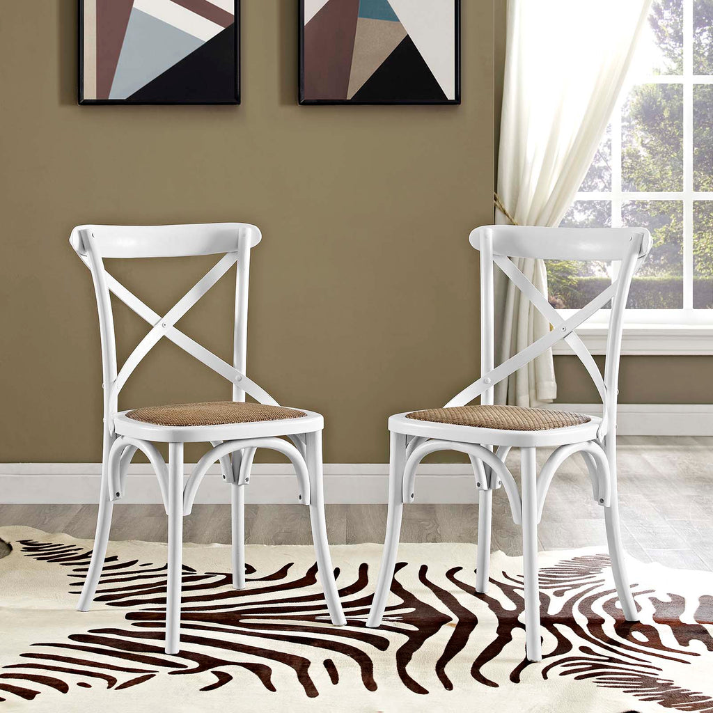 Gear Dining Side Chair Set of 2 in White