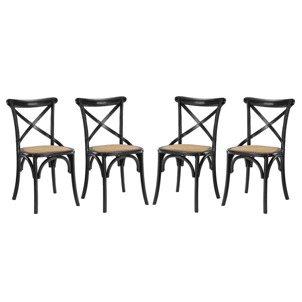 Gear Dining Side Chair Set of 4 in Black