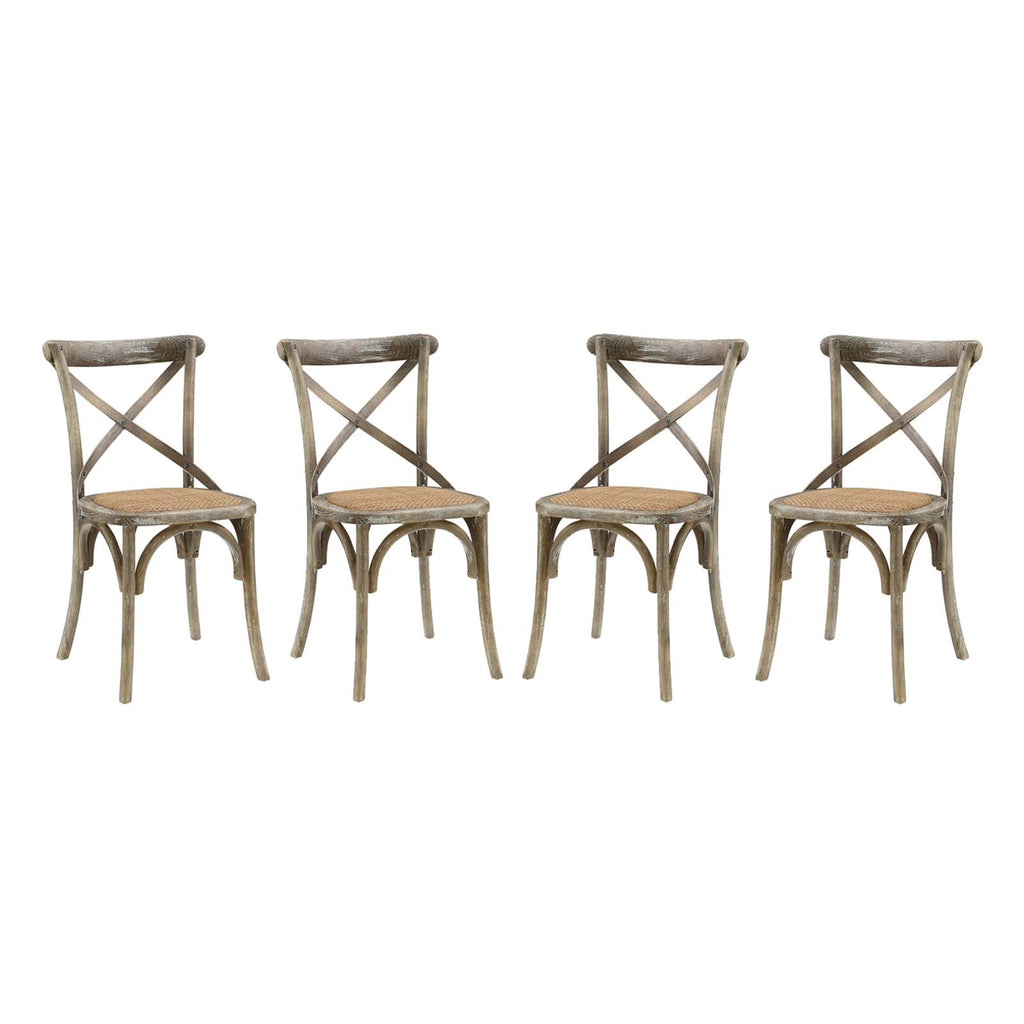 Gear Dining Side Chair Set of 4 in Gray