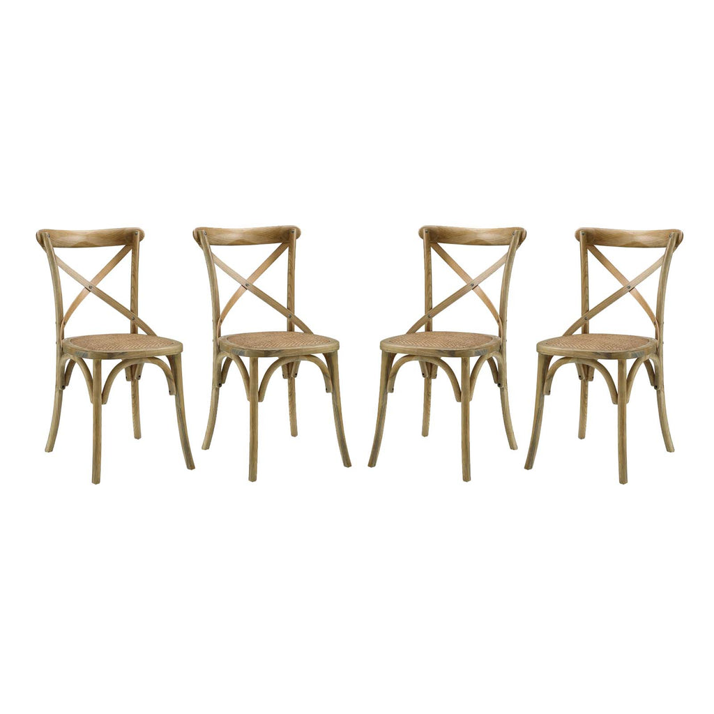 Gear Dining Side Chair Set of 4 in Natural