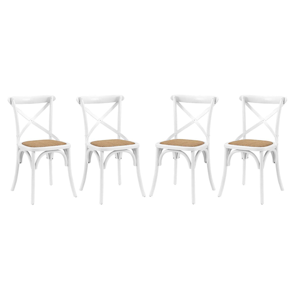 Gear Dining Side Chair Set of 4 in White