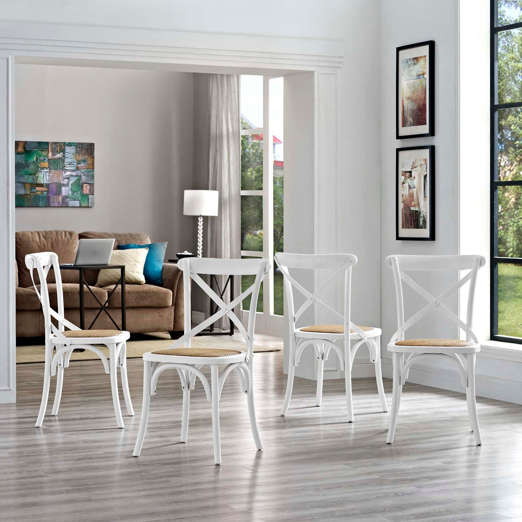 Gear Dining Side Chair Set of 4 in White