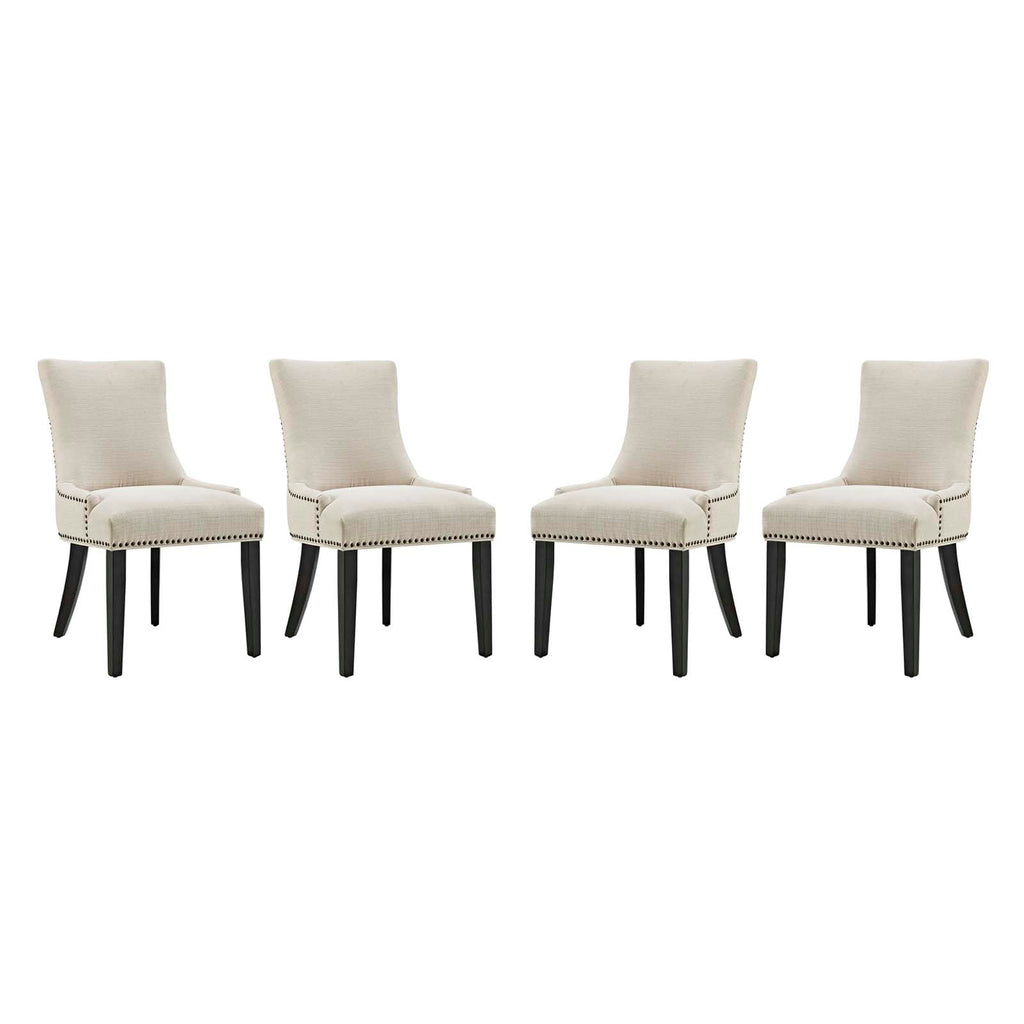 Marquis Dining Chair Fabric Set of 4 in Beige