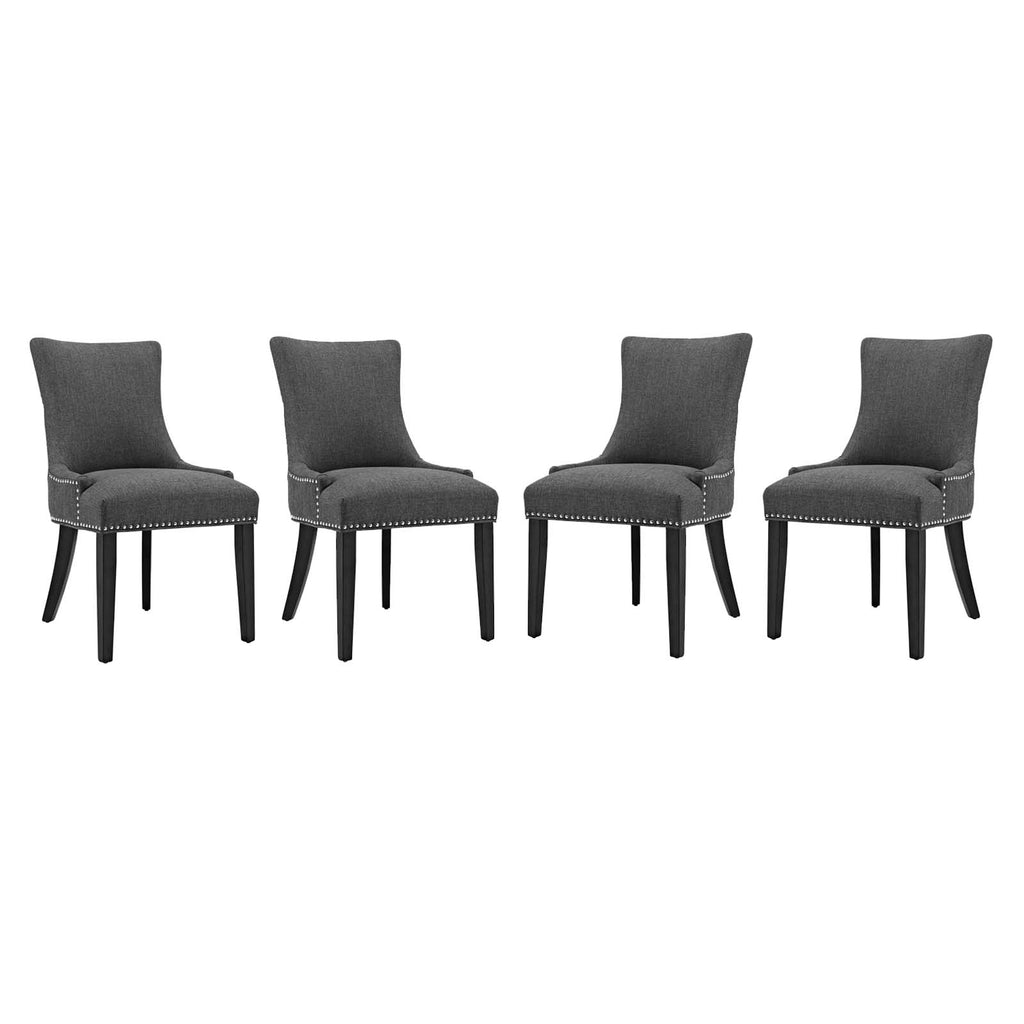 Marquis Dining Chair Fabric Set of 4 in Gray