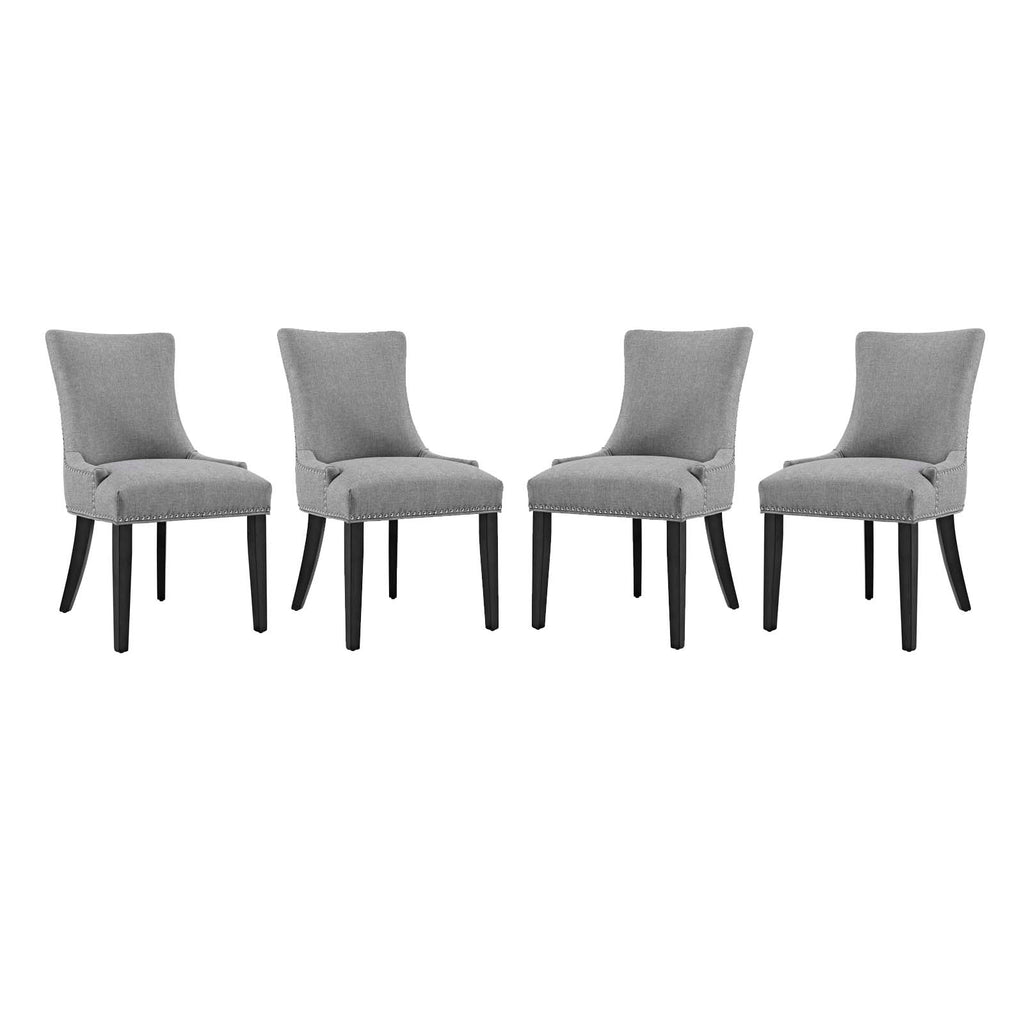 Marquis Dining Chair Fabric Set of 4 in Light Gray